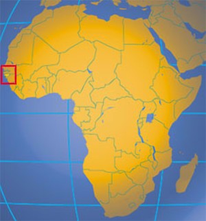 Mapa de situación de Guinea Bissau